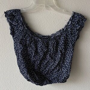 Brandy Melville Dark Blue Floral Blouse